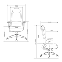 Chaise ergonomique moderne confortable avec dossier en maille, accoudoirs réglables, appui-tête et châssis à réglage multi-niveaux