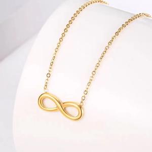 Argento personalizzato Mini Infinity simbolo <span class=keywords><strong>collana</strong></span> con 8 ciondolo di moda infinita in acciaio inox catene clavicole placcato oro - Product Image 2