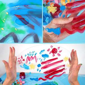 Palette de <span class=keywords><strong>peinture</strong></span> acrylique Bview Art avec trou pour le <span class=keywords><strong>pouce</strong></span> - Plateau de mélange transparent pour la <span class=keywords><strong>peinture</strong></span> à l'huile et à l'aquarelle, studio professionnel, bricolage artistique - Product Image 6