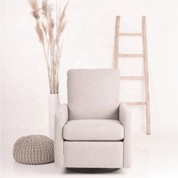 NOVA Nordic Canapé inclinable convertible en tissu microfibre Planeur pivotant Chaise d'allaitement à bascule pour salon chambre hôtel