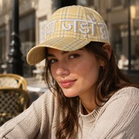 Gorra de Béisbol Personalizada de Fábrica con Bordado 3D, Diseño a Cuadros y Puntos, Color Rosa, Estilo Snapback, de Lujo, 5 Paneles, Streetwear, Venta al Por Mayor, Alta Calidad