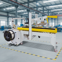 Système d'emballage robuste Goldtec : Scelleuse automatique de caisses pliantes et cerclage pour machines d'emballage de boîtes