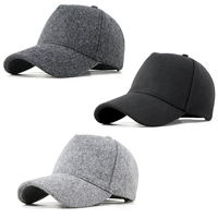 Chapeaux de baseball d'hiver en laine épaissie et chaude Homme Femme Couleur unie personnalisée Logo uni Casquette