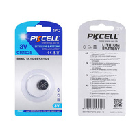 Batería de Botón Pkcell CR1025 3v, Batería de Litio Tipo Moneda de 30mah para Linterna, Regalo