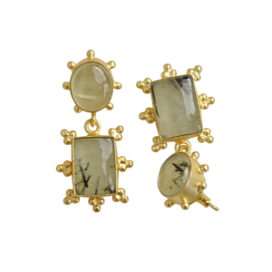Pendientes de Racimo de Latón Premium, Chapados en Oro, Diseño de Piedra Natural en Bruto, Acabado de Latón Antiguo, Sin Níquel, Duraderos, Exportación al por Mayor - Product Image 6