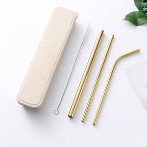 Custom LOGO <b>Drinking</b> Reusable Metal Stainless Steel Anti Wrinkle <b>Straws</b> Set with 1 Case 1Cleaning Brush 3 <b>Straws</b> - Product Image 2