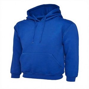 เสื้อฮู้ดผู้หญิงสีน้ำเงินรอยัล ผ้าฝ้ายฟลีซ 100% ระบายอากาศได้ดี ทรงปกติ สีพื้น มีกระเป๋าหน้า สามารถสั่งทำได้ - Product Image 1