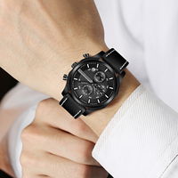 Fabricant de montres-bracelets, créez votre propre marque, montre chronographe lumineuse tendance, montre en cuir véritable pour homme, montre personnalisée pour homme