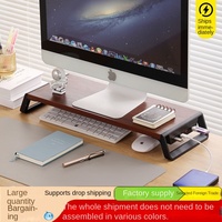Support d'écran d'ordinateur de bureau en plastique en forme de L, réglable, avec plateau d'extension USB, pas d'installation requise