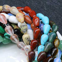 Perles en Agate Naturelle Semi-Précieuse 8x12mm en Forme de Goutte d'Eau, Sculptées et Polies pour Bijoux DIY (Bracelet, Collier, Boucles d'Oreilles)