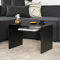 Table basse en acier allié de style euro-américain moderne, petite table d'appoint noire pour canapé, salon, du fabricant d'origine