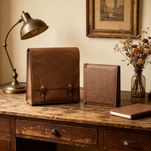 Porte-documents en cuir avec fermeture magnétique et logo personnalisé, avec insert pour <span class=keywords><strong>album</strong></span> photo, sac organisateur pour cadeau d'affaires exécutif - Product Image 4