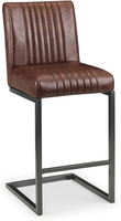 Tabouret de bar haut moderne de luxe avec pieds en métal, chaise de salle à manger en PU imperméable, emballée à plat, pour la maison, le bar et les hôtels