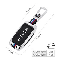 Coque métallique en silicone pour clé de voiture Chery Jetour X95 X90 X70 2020 2021 2022 Accessoire sans clé à distance Support de style de voiture