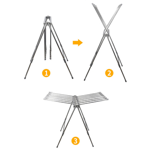 Sanipro Bán Buôn Di Chuyển Thép Không Gỉ Gullwing Giặt Khô Giá Tiết Kiệm Không Gian Có Thể Gập Lại Quần Áo Khăn Lưu Trữ Móc Áo - Product Image 4