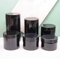 Récipient de pot cosmétique en plastique PET avec capuchon doré ou argenté, couleur ambre, bleu, vert, noir, 50g, 100g, 200g, 250g, 500g