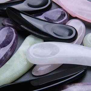 Cuchara de Maquillaje de Jade Natural, Mini Cuchara Facial de Cristal de Cuarzo Rosa Personalizada, Aplicación de Maquillaje de Jade para el Rostro, Masajeador Facial - Product Image 6