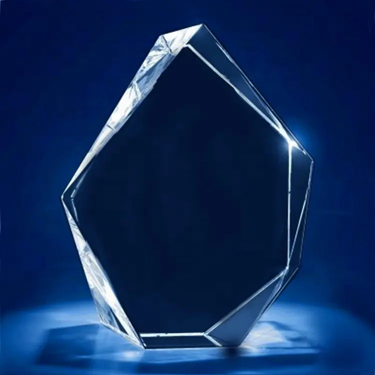 wholesale modern high quality blank K9 crystal Iceberg trophy custom 3d Picture crystal glass photo Frame