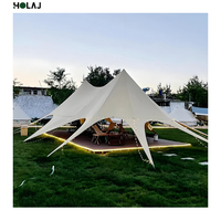Grande Tente Glamping en Forme d'Étoile Imperméable pour Hôtels, Campings, Pique-niques et Événements de Restauration en Plein Air
