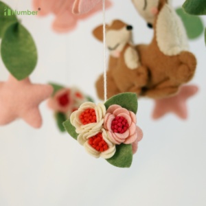 Neutral Hand Made Cot Boho Quality Woodland Animals Butterflies <strong>Floral</strong> Deer Felt Baby <strong>Crib</strong> Mobile for Baby Shower Gift - Product Image 2