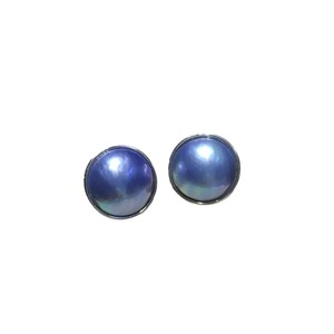 Pendientes de perlas Mabei World de 15,5 mm con incrustaciones de plata y azul, joyería de moda redonda - Product Image 5