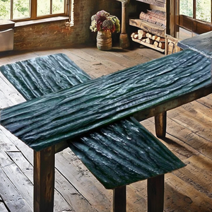 Manches de couteau en corne de buffle, teintes naturellement, écologiques, faites à la main, aspect cerf gris à motifs, polies, matériau artisanal pour la maison - Product Image 3