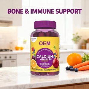Kalsiyum <span class=keywords><strong>Vitamin</strong></span> D3 Jelibonları Kemik Sağlığını Destekleyen Takviyeler Meyve ve Sebze Tozu İçeren Multivitamin Kompleksi - Product Image 6