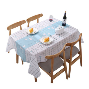Printed Peva <b>Tablecloth</b> <b>Rectangle</b> Home Use Cute Animals Pattern Waterproof Oil Proof No Washing Required - Product Image 3