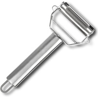 Éplucheur à légumes et fruits double julienne en acier inoxydable de qualité supérieure avec brosse de nettoyage, protège-lame et couteau
