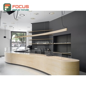 Vitrina Iluminada para Café con Acabado de Madera Laminada, Área de Exhibición de Pastelería, Mueble para Mercancía de Cafetería - Product Image 5