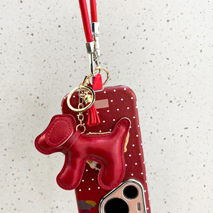 <span class=keywords><strong>Porte</strong></span>-clés créatif en cuir PU <span class=keywords><strong>avec</strong></span> <span class=keywords><strong>pompon</strong></span>, pendentif animal coloré pour téléphone, breloque pour sac à main et sac à dos - Product Image 4