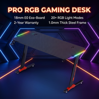 Bureau de jeu AOR, bureau d'ordinateur, bureau de travail, design moderne, effets RGB multiples, matériau E0, vente en gros d'usine