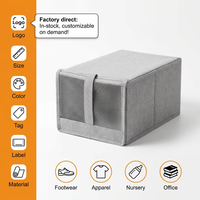 Boîte de rangement pliable en tissu peu encombrante avec fond zippé, organiseur de tiroir de placard en maille transparente avec poignée