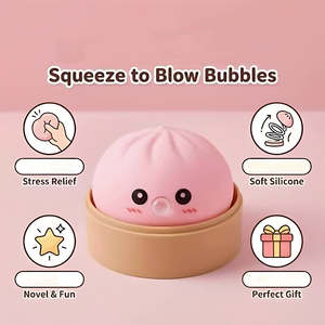 Jouet Squishy Mignon en Forme de Boulette qui Souffle des Bulles, Jouet Sensoriel Anti-Stress Doux à Presser en Forme de Pain, Cadeau Idéal pour Enfants et Adultes - Meilleure Vente - Product Image 3