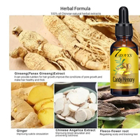 Sérum de repousse des cheveux au gingembre en 7 jours, extrait naturel à base de plantes, réparation des cheveux abîmés, logo personnalisé en gros, directement de l'usine