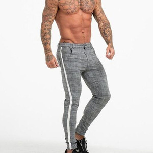<span class=keywords><strong>Pantalones</strong></span> Casuales de Algodón <span class=keywords><strong>para</strong></span> <span class=keywords><strong>Hombre</strong></span>, Corte Ajustado, <span class=keywords><strong>Pantalones</strong></span> Chinos Ajustados, Color Gris, Largo hasta el Tobillo, Estilo Urbano, con Rayas Laterales - Product Image 4