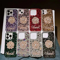 Maison mobile à paillettes brillantes pour iPhone16 pro max 16 plus étui en diamant de luxe, pour iPhone 16 15 14 belle femme étui de téléphone bling