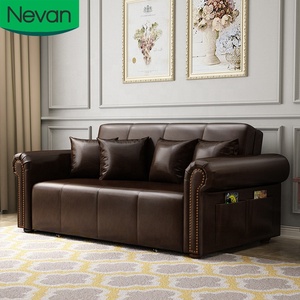 Dernier modèle de mobilier de chambre à coucher au prix de gros Canapé-lit escamotable moderne en similicuir confortable et personnalisé avec accoudoir pour la maison - Product Image 1