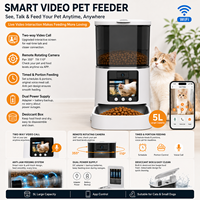 Distributeur automatique de nourriture pour animaux de compagnie intelligent Wifi AOJI avec caméra, interaction vidéo à distance, contrôle par application, appel vocal