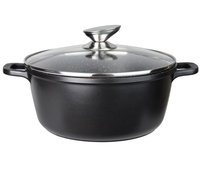 Marmite Casserole de Haute Qualité en Aluminium Moulé Sous Pression Antiadhésive Revêtue de Marbre, 32 CM de Diamètre, 22 CM de Hauteur