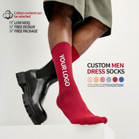 Chaussettes en jacquard tricotées sur mesure, chaussettes unisexes en coton pour hommes, chaussettes de créateur avec logo