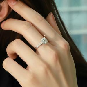 Echte D Farbe 1 Karat Moissan ite Diamond Custom <span class=keywords><strong>Promise</strong></span> Ringe S925 Silber Rhodiniert Feiner Ring für Frauen Verlobung - Product Image 4