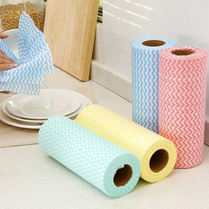 Chiffon de cuisine jetable lavable pour personne pressée, chiffon de cuisine coloré non tissé, serviette de nettoyage ménager, tampon à récurer - Product Image 1