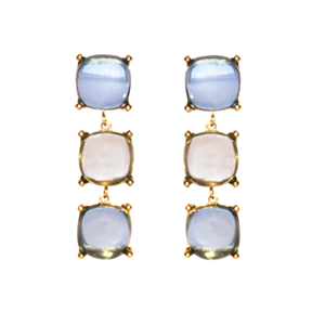 Pendientes Colgantes de Moda, Acero Inoxidable 316L, Chapado en Oro PVD, Resistentes y Sostenibles, con Piedra Azul - Product Image 2
