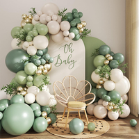 Kit d'arche de ballons vert sauge, or et blanc pour la fête de mariage, la fête prénuptiale, la fête de naissance, l'anniversaire, les fiançailles, les décorations de fête