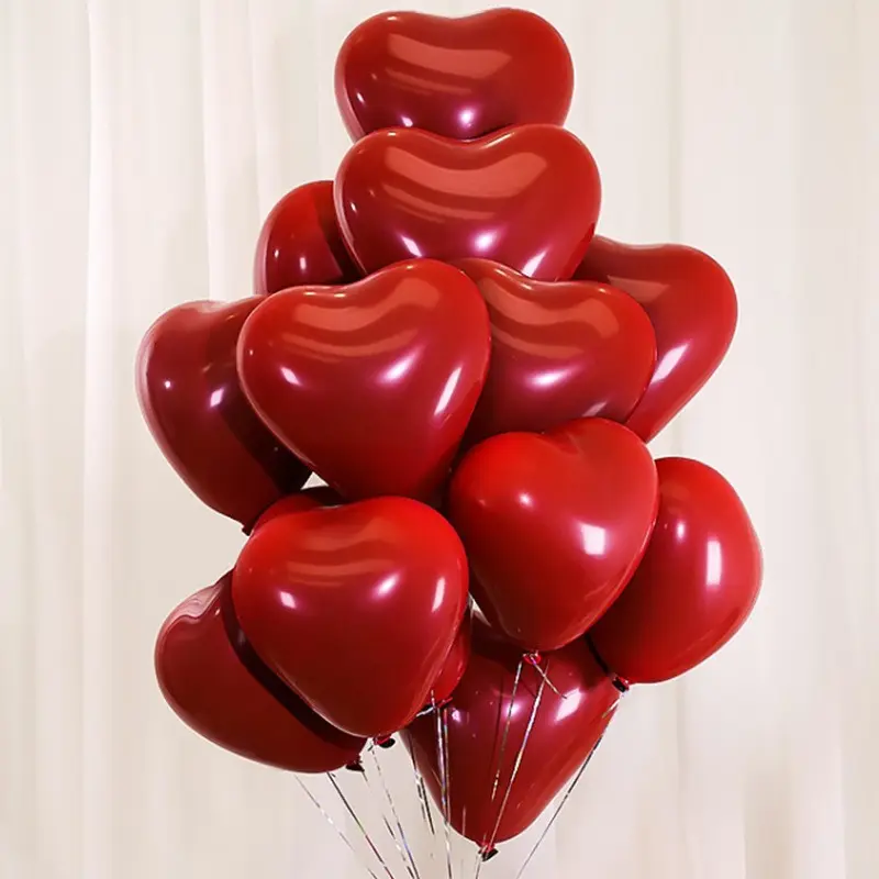 Двухслойные утолщенные воздушные шары для свадебной комнаты, Романтические Свадебные Воздушные шары в форме сердца