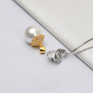 จี้เงินแท้ S925 รูปทรงบาโอโถวขนาดใหญ่ สำหรับผู้หญิง 14-18 มม. พร้อมไข่มุก จี้โซ่แบบโปร่ง พร้อมอุปกรณ์ DIY 777 อุปกรณ์ตกแต่งเครื่องประดับ - Product Image 1