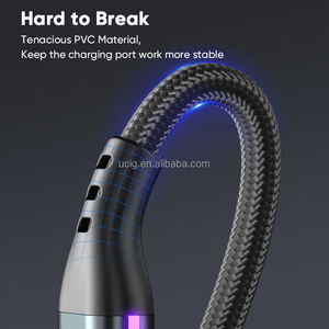 سلك هاتف محمول مجدول من النايلون مقاس 3 أقدام 3.3 أقدام و 6.6 أقدام 3 في 1 USB مغناطيسي 3A شحن سريع - Product Image 4