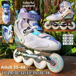 Patins à roulettes en fibre de carbone et cuir de vachette, divers styles, pour enfants et adultes, avec roues en rangée unique, stock épuisé, traitement des surtailles - Product Image 3
