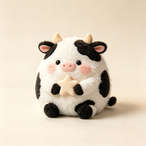 Peluche de Vaca Personalizado ODM OEM, Adorable Vaca Lechera con Manchas, Animal de Peluche con Estrella, Suave, para Niños, Regalo Promocional, Decoración - Product Image 6